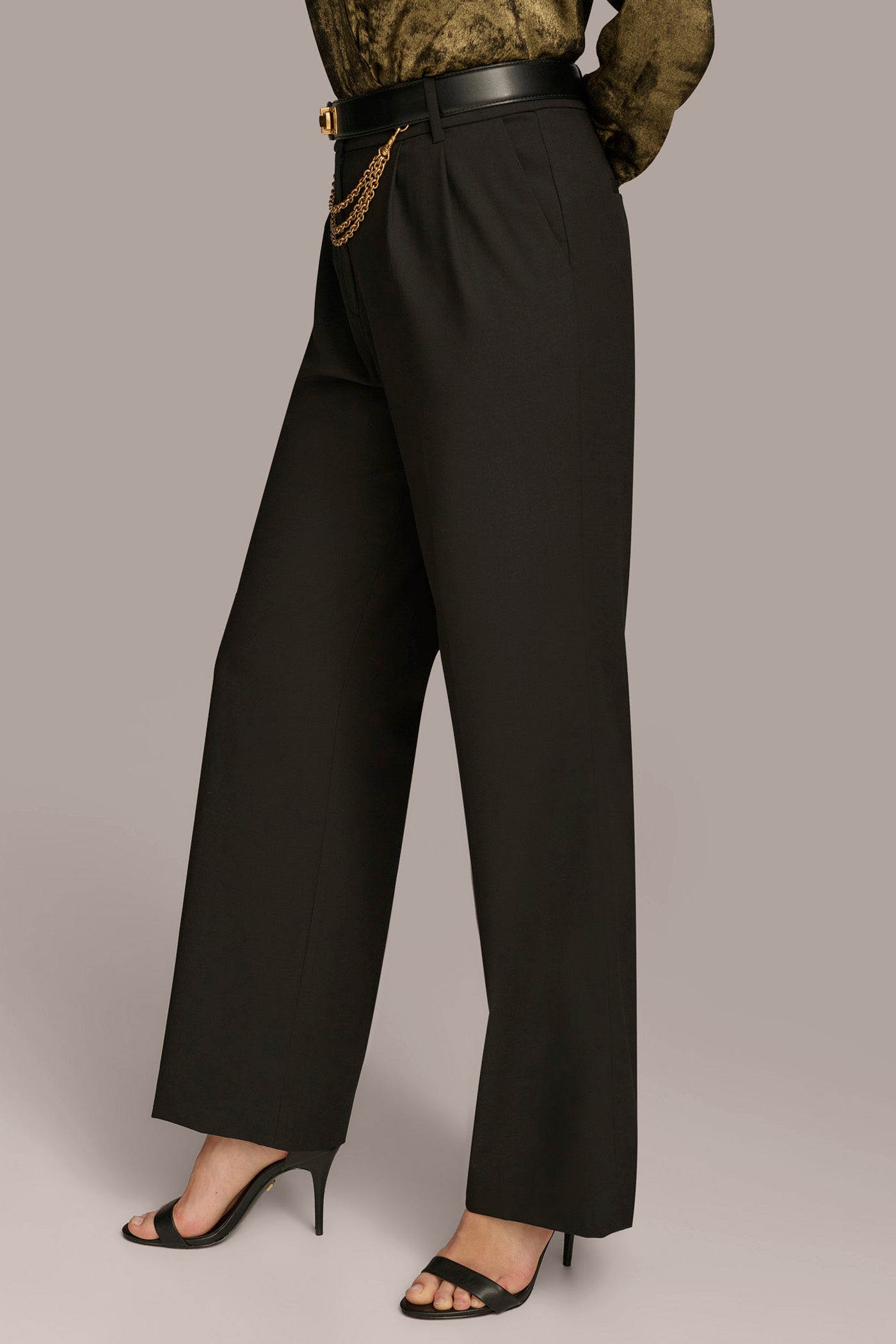 (image for) INGENIOUS CROP WIDE LEG WITH CHAIN BELT